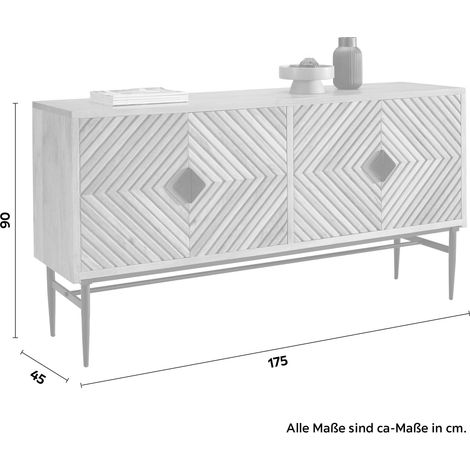 Mömax Sideboard Gatsby Hellbraun/ Schwarz ca. 175x90x45cm (1/5)