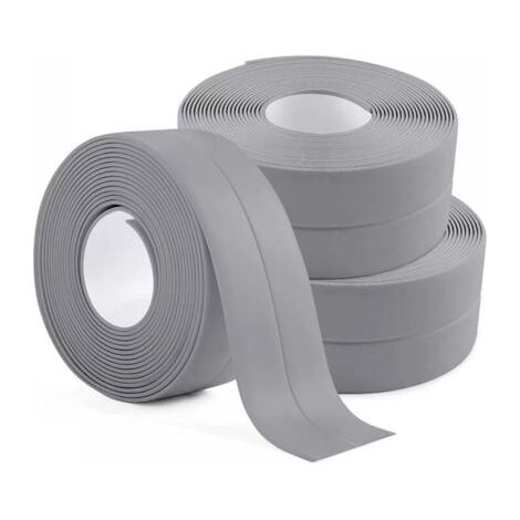 3 Rollen wasserdichtes Dichtungsband, grau, Badezimmerversiegelung, selbstklebendes PVC-Dichtungsband für Küche, Badewanne (1/5)