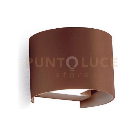 GES877N-  APPLIQUE IN ALLUMINIO E VETRO COLORE MARRONE LED 4000K 1000LM 2X10W BIEMISSIONE 14CM