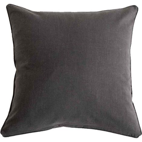 1 Housse de coussin, Coton et lin, 45x45 cm, Gris foncé, Fermeture éclair invisible, Salon, Chambre, Voiture (1/5)