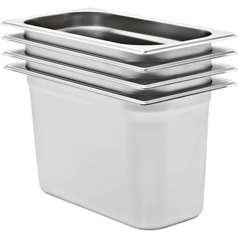 Récipients Gastronorm 4 pcs GN 1/3 200 mm Acier inoxydable (1/5)