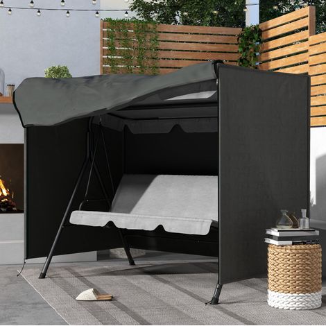 Copertura dondolo da giardino 3 posti grigio OKMYHOME (1/5)