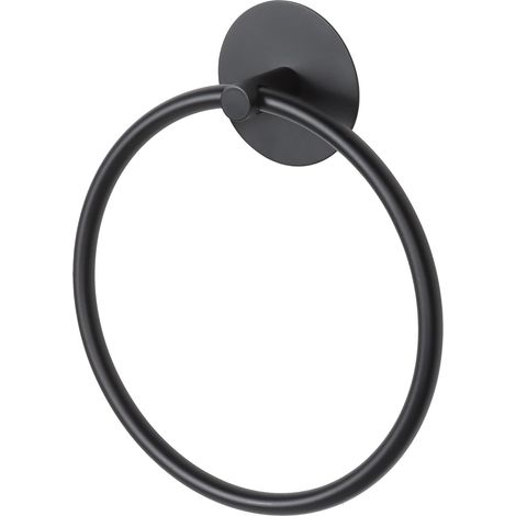 1 Anneau Porte-Serviettes, Acier Inoxydable, Design Rond Noir, Rotation 180°, Pour Salle De Bain Cuisine (1/5)