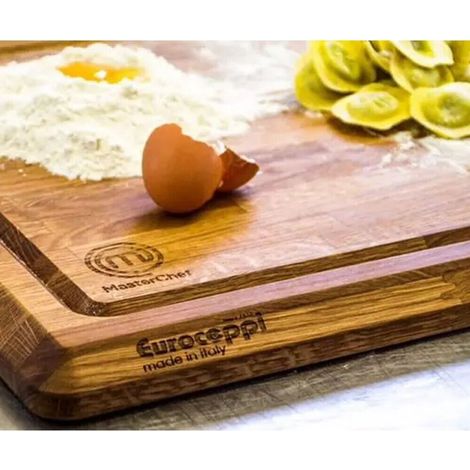 Tagliere professionale in legno di rovere EUROCEPPI  Masterchef originale Made in Italy casa cucina ristorante il numero 1 dei taglieri uso domestico o professionali - MISURA: Tagliere cm 60x60