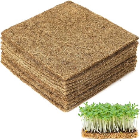 Tapis de plantation de légumes en jute de 10 pièces (1515cm), adapté aux plateaux hydroponiques et aux plateaux de semis. (1/5)