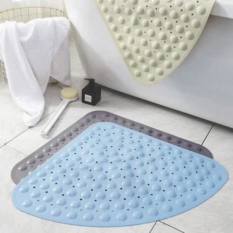 Tapis De Douche Angle - Caoutchouc Antidérapant Avec Ventouses - Pour Cabine Douche Et Baignoire - 54 x 54 cm (1/4)