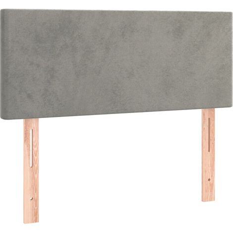 Testiera letto accessorio arredo camera da letto 90 x 5 x 78/88 cm tessuto velluto grigio chiaro TDL0203199
