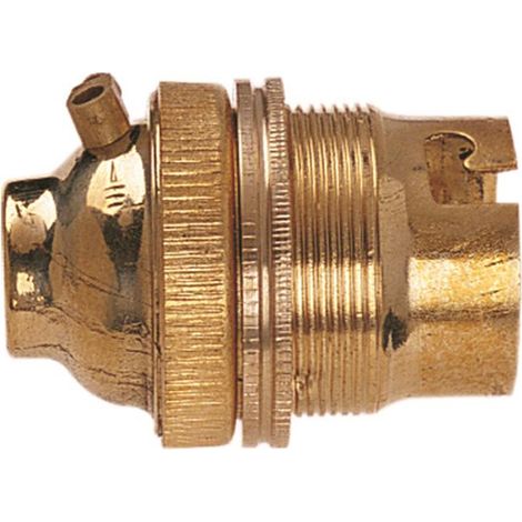 Dencon 217NB BC Brass 1/2in Unswitched Lamp Holder DCN217NB