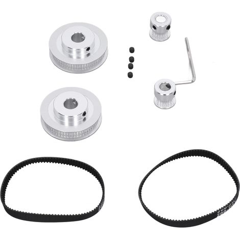 200-mm-Zahnriemen + 20/60-Zahn-Synchronrad (10 mm) aus Aluminium, leicht demontierbar, Zubehör für 3D-Drucker (1/5)
