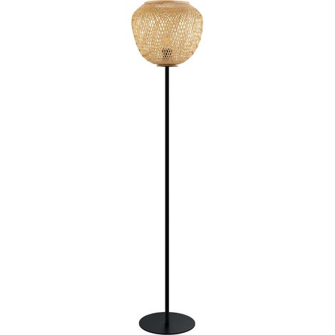 Lampadaire, lampe osier à poser au style vintage, bohème (1/5)