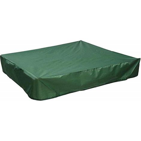 Quadratische Schutzhülle 200x200cm für Kindersandkasten, Garten, Terrasse, kleines Becken, wasserdichte UV-beständige Abdeckung, grün. (1/5)