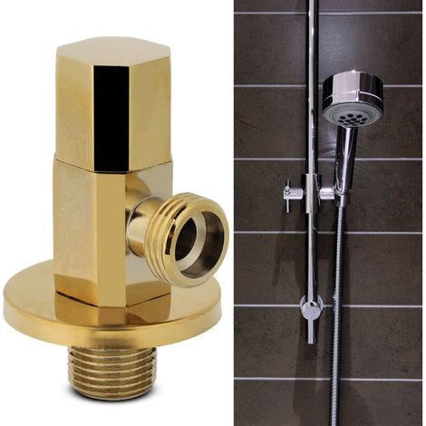 Robinet d'arrêt d'angle en laiton pour salle de bain Robinet d'arrêt d'angle pour robinet (1/4)