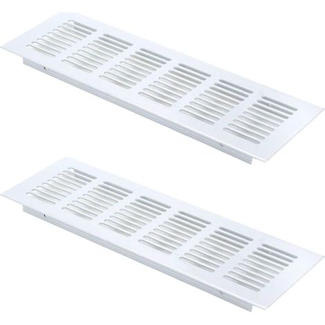 2 griglie di ventilazione rettangolari, griglia di ventilazione in alluminio, griglia di ventilazione per esterni 80x250mm