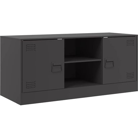 Mobile TV multimediale scaffale per televisione televisione buffet sala da pranzo soggiorno camera da letto 99 x 39 x 44 cm acciaio nero 020026369