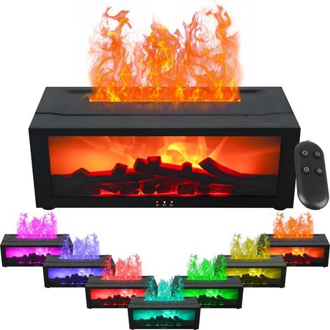 Diffuseur arômes flammes - Cheminée LED - Télécommande - 7 couleurs (1/5)