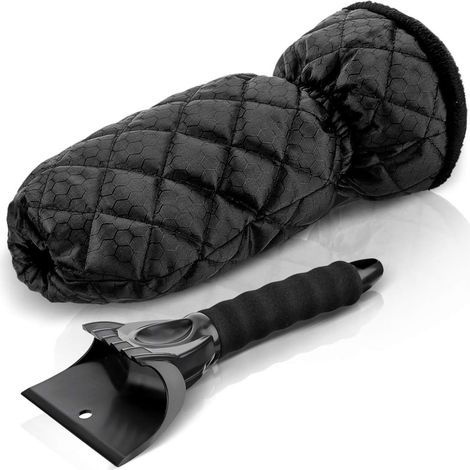 Grattoir à Glace Anti Givre pour Voiture avec Gant Séparable Raclette Pare Brise Grattoir à Neige Pelle à Neige pour l'hiver en Tissu Oxford-Fei Yu (1/4)