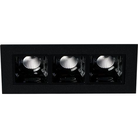 Encastré intérieur NELIO 3 rectangle noir mat 3000K 17,7W 1589lm IP20 - EUROPOLE - 503010