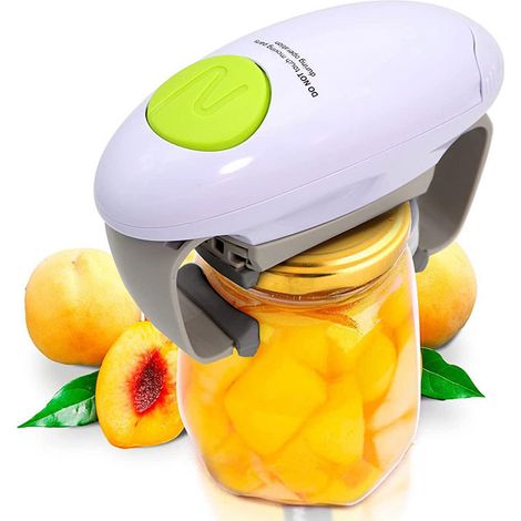 Ouvre-bocal électrique à couple élevé et fonction une touche, couvercle facilement amovible et presque pleine taille avec arrêt automatique (1/5)