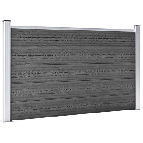Panneau de clôture de Jardin,design simple WPC 180x105 cm Noir -75384 (1/5)