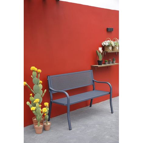 BANQUE ACIER BLEU LIBYE - 123X39X84