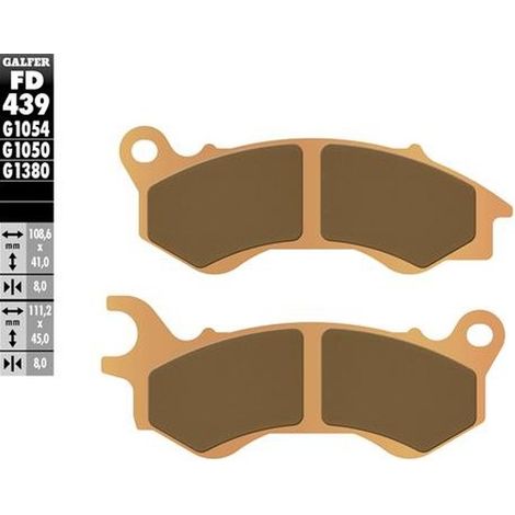 PASTILLAS DE FRENO GALFER KH603 SINTER METAL (DORADO) SINTER