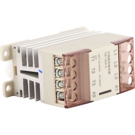 Relais statique SSR 90-250V AC entrée vers sortie 24-380V AC, accessoire domotique TSR 15AA S, 15A. (1/5)