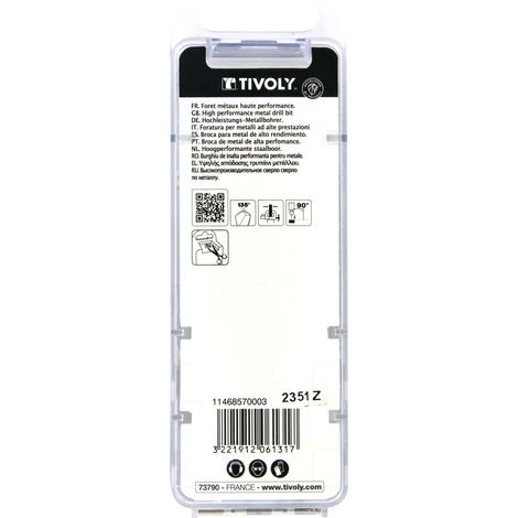 Tivoly • Set 5 Punte Trapano Technic Metallo Cobalto Ø1-1,5-2-2,5-3mm