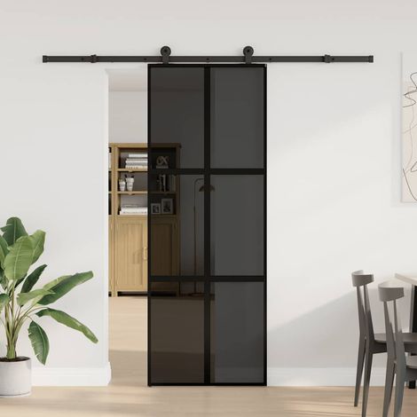 Maison Exclusive - Schiebetür mit Beschlag 76x205 cm Hartglas & A