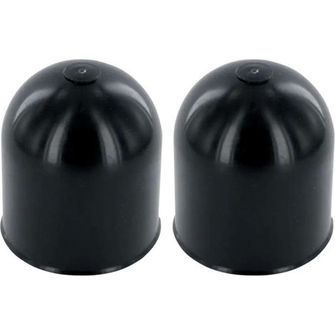 Lot de 2 caches rotule pour boule d'attelage – Plastique noir – Diamètre 50mm – Protection anti-choc pour remorque et voiture