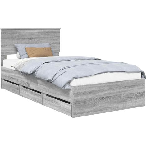 Maison Exclusive - Bettrahmen Graues Sonoma 100 x 200 cm Ingenieu (1/5)