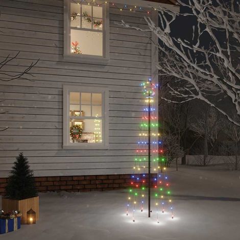 Sapin de Noël Lumineux à 108 LED avec Piquet Décoration Multicolore 70 x 180 cm - PANGIVO (1/5)