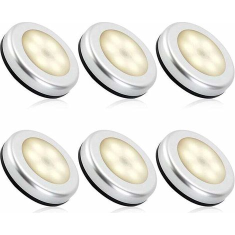 Veilleuse detecteur de mouvement intérieur,lampe led detecteur de mouvement pile pour escaliers, Eclairage LED Placard Armoire Couloir chambre enfant Auto ON / OFF (6pcs,blanche chaude) (1/4)