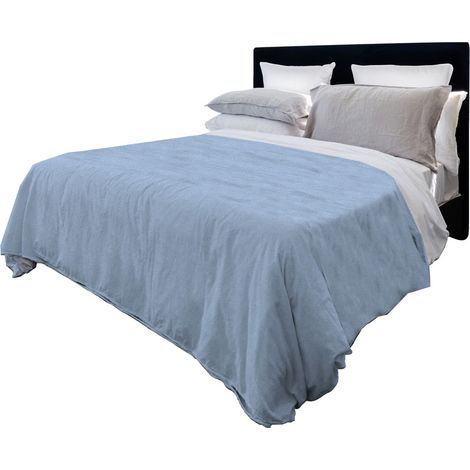 Copriletto estivo maculato ,piquet made in italy singolo matrimoniale Azzurro - 2 Piazze