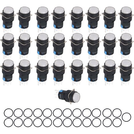 25 Boutons Poussoirs Momentanés Auto-Réarmement Interrupteur Électrique 12V pour Électroménagers (1/5)