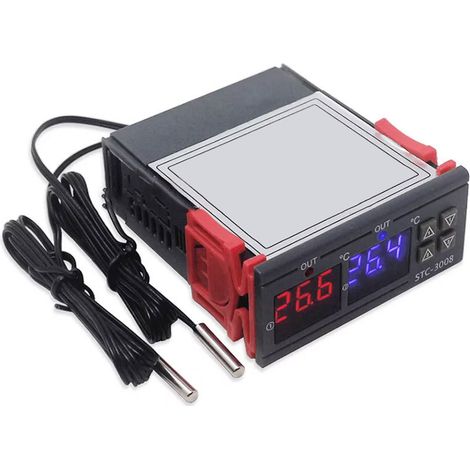 Contrôleur de température à affichage numérique, micro-ordinateur, double commande intelligente, interrupteur électronique réglable 24 V (1/5)