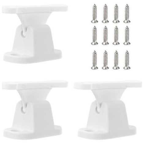 Paires de butées de porte blanches pour caravane, fixations de porte en plastique pour caravane avec 12 vis, support de porte pour camping-car (1/4)