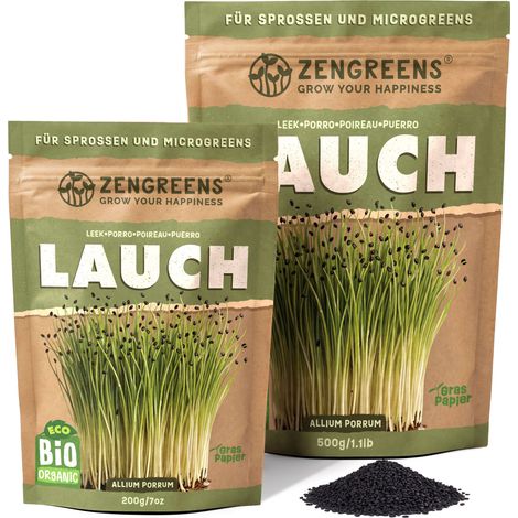 Bio Keimsaat Lauch 200 g Sprossen und Microgreens Samen ZenGreens