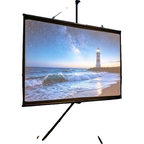 Pantalla de proyección de 72 pulgadas, relación de aspecto 16:9, color blanco mate, diseño portátil, fácil montaje. (1/5)