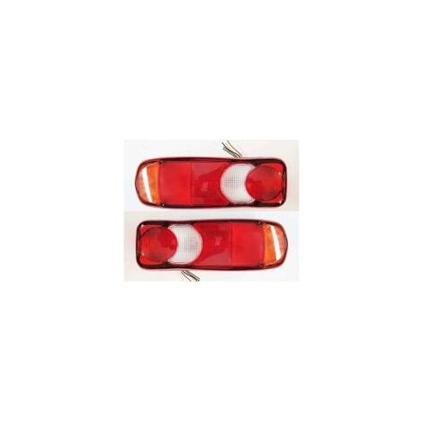 Dos luces traseras aptas para camiones, volquetes, tractores, remolques y chasis: bombillas universales, funcionan con 12V y 24V.