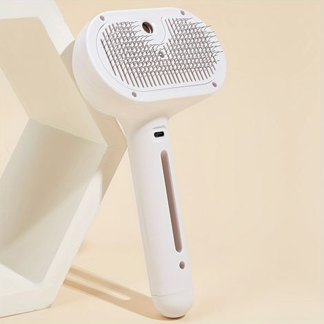 Brosse vapeur 3 en 1 pour chats, équipée de boutons vapeur et de relâchement, adaptée pour éliminer et enlever les poils d'animaux domestiques à l'intérieur (LGL)-AquaForge (1/5)
