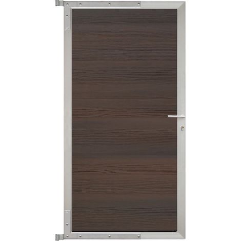 SKÄR-Tor-Komplettset 90x175cm Holzdek.braun/silber