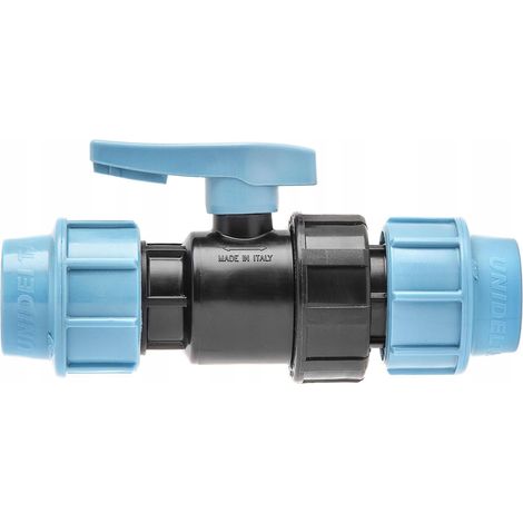 Robinet à boisseau sphérique en PE 32 - Noir - Raccordement haut de gamme - Certifié DVGW - Pour les installations d'eau (1/4)
