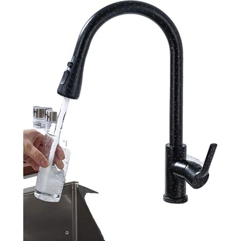 Grifo de cocina con rociador extraíble, doble manija, 04043PBWM Black Star (1/2)