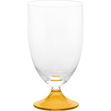 Zafferano Calice Acqua Linea Maestro in Vetro Soda Lime Soffiato a Mano Set da 4 Pezzi Colore Ambra Design Contemporaneo Artigianale Elegante