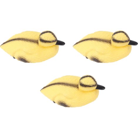 Lot de 3 canetons jaunes flottants réalistes en plastique, décoration pour bassin, étang de pêche ou jardin, style A, 11,5 x 6,5 cm