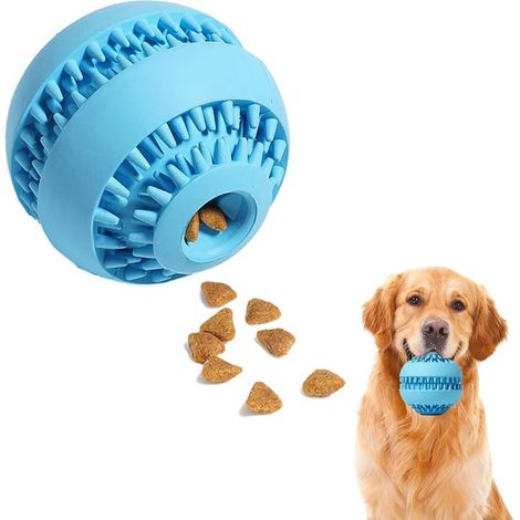 Jouet à mâcher dentaire pour chien, en caoutchouc, pour le nettoyage des dents, peut contenir des croquettes, balle dentaire, jouet d'exercice, 80 x 80 x 80 mm (1/3)