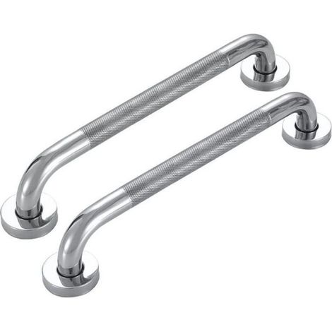 Barre d'appui salle de bain inox antidérapante 50 cm - Lot de 2, Ø25 mm (1/5)