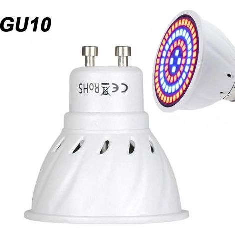 LED-Pflanzenlampe für Hydrokulturpflanzen, vollständiges Rot-Blau-Spektrum, GU10-Sockel, 80 LEDs