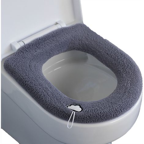 Coussin de siège de toilette épais, coussin chauffant, coussin de siège de toilette doux et lavable (1/2)