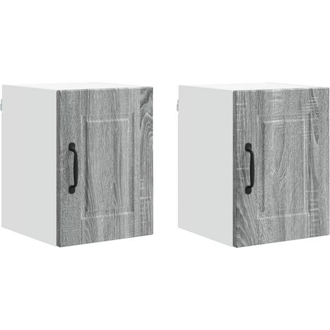 Maison Exclusive - Armadietto a muro PORTO 2 pz Grigio Sonoma Legno ingegnerizzato (1/5)